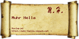 Muhr Hella névjegykártya